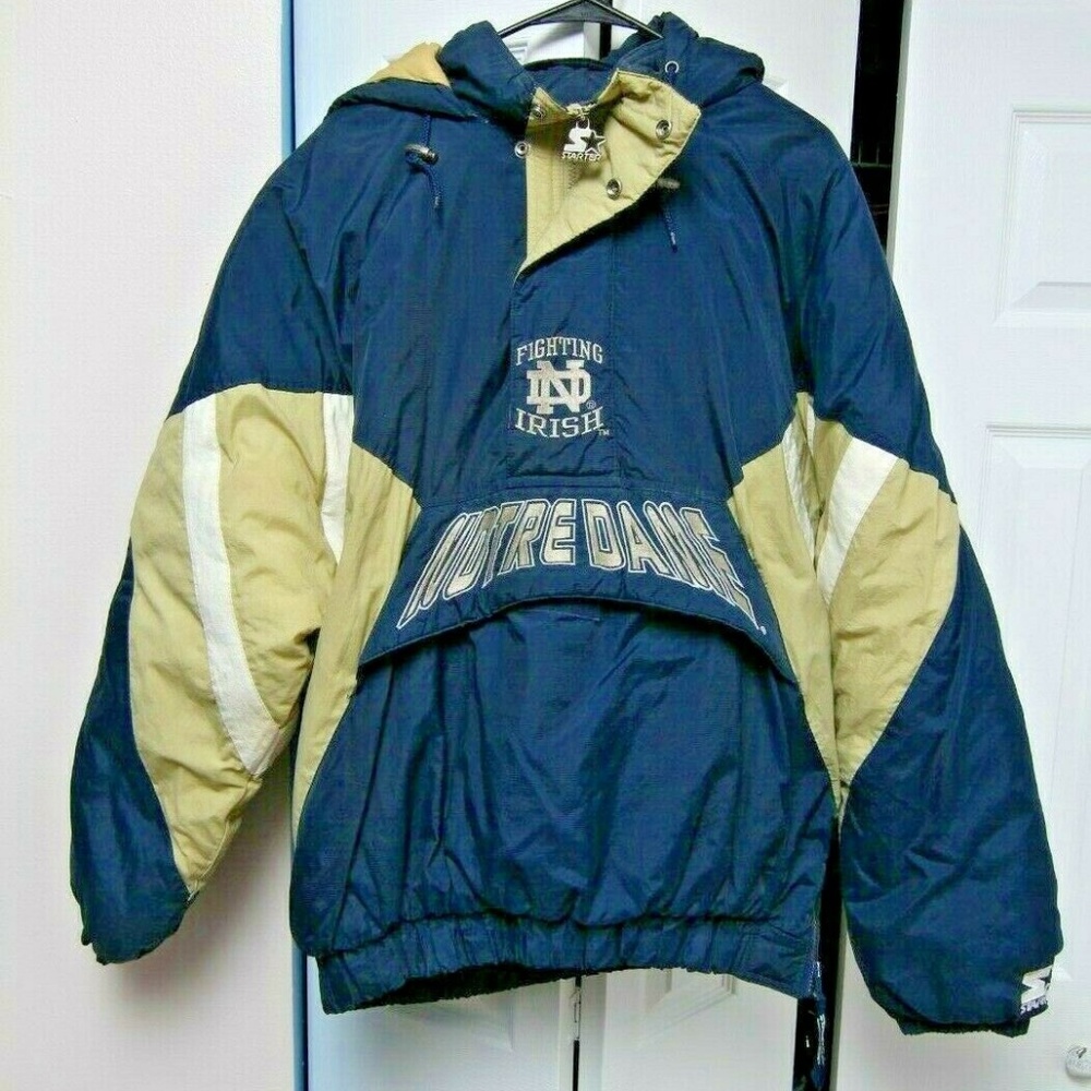 Vintage 90’s Notre Dame Starter Jacket Pullover XL